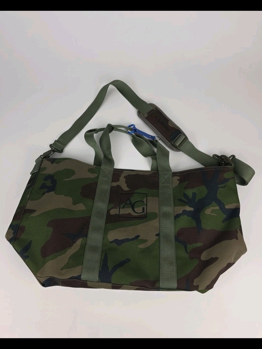 L.L. Bean Camouflage Duffel Tote Bag in Green & Brown Camo